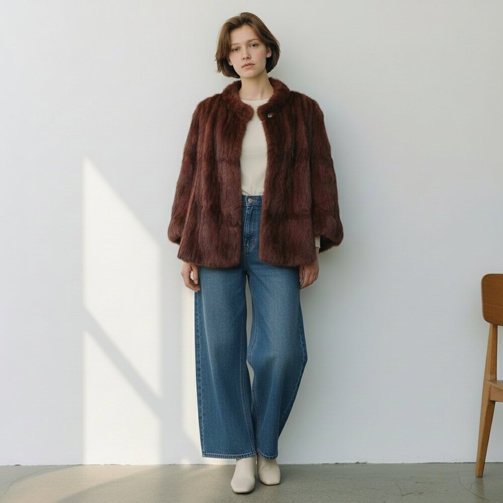 Vintage Mink Fur Cape - Picture 1 of 15